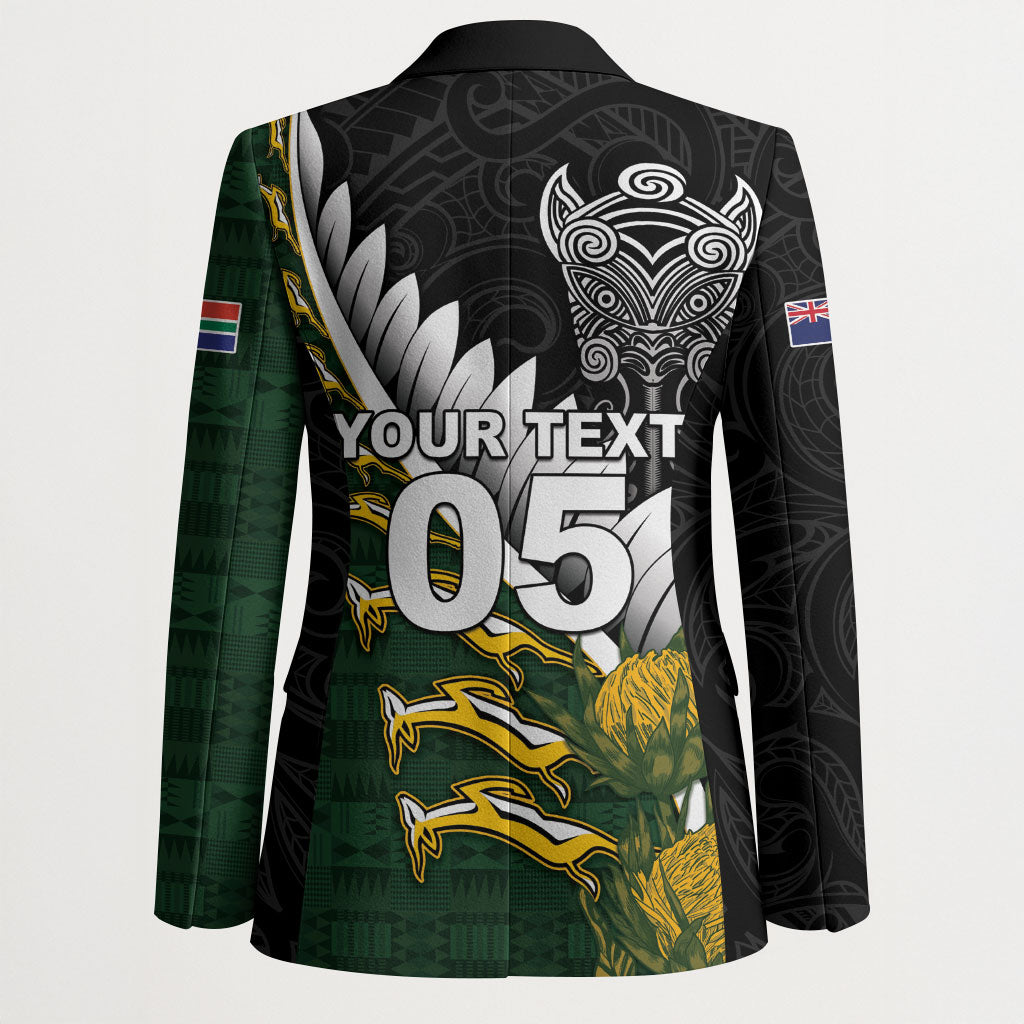 Custom Rugby New Zealand And South Africa Blazer Silver Fern With Springboks