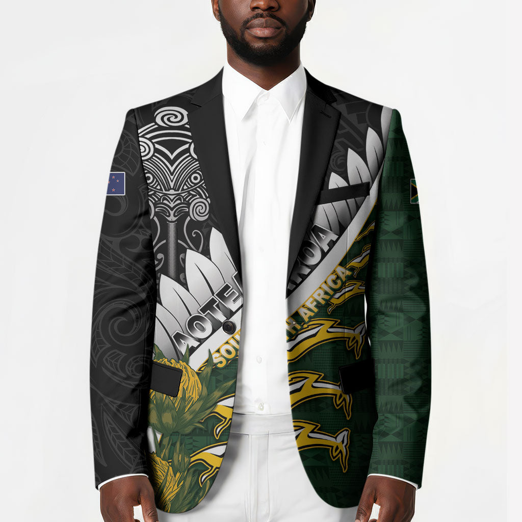 Custom Rugby New Zealand And South Africa Blazer Silver Fern With Springboks