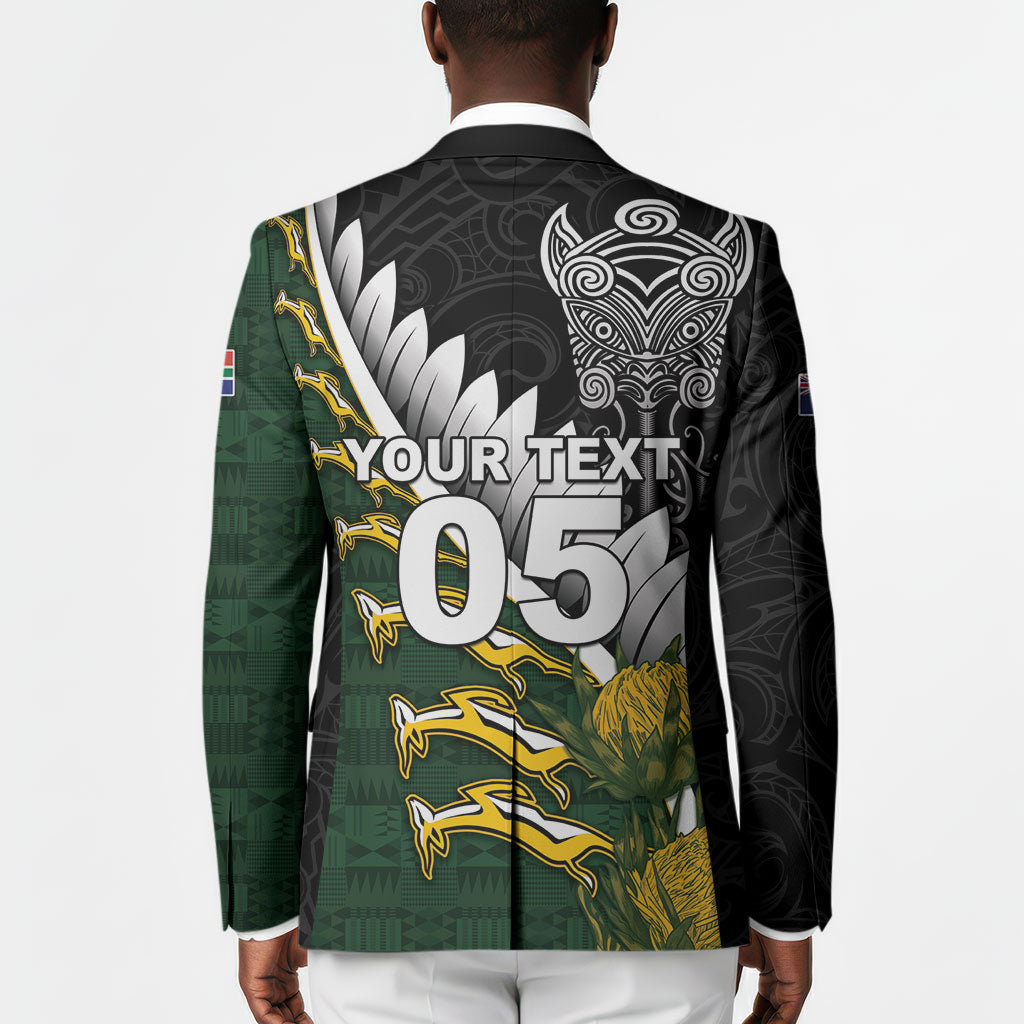 Custom Rugby New Zealand And South Africa Blazer Silver Fern With Springboks