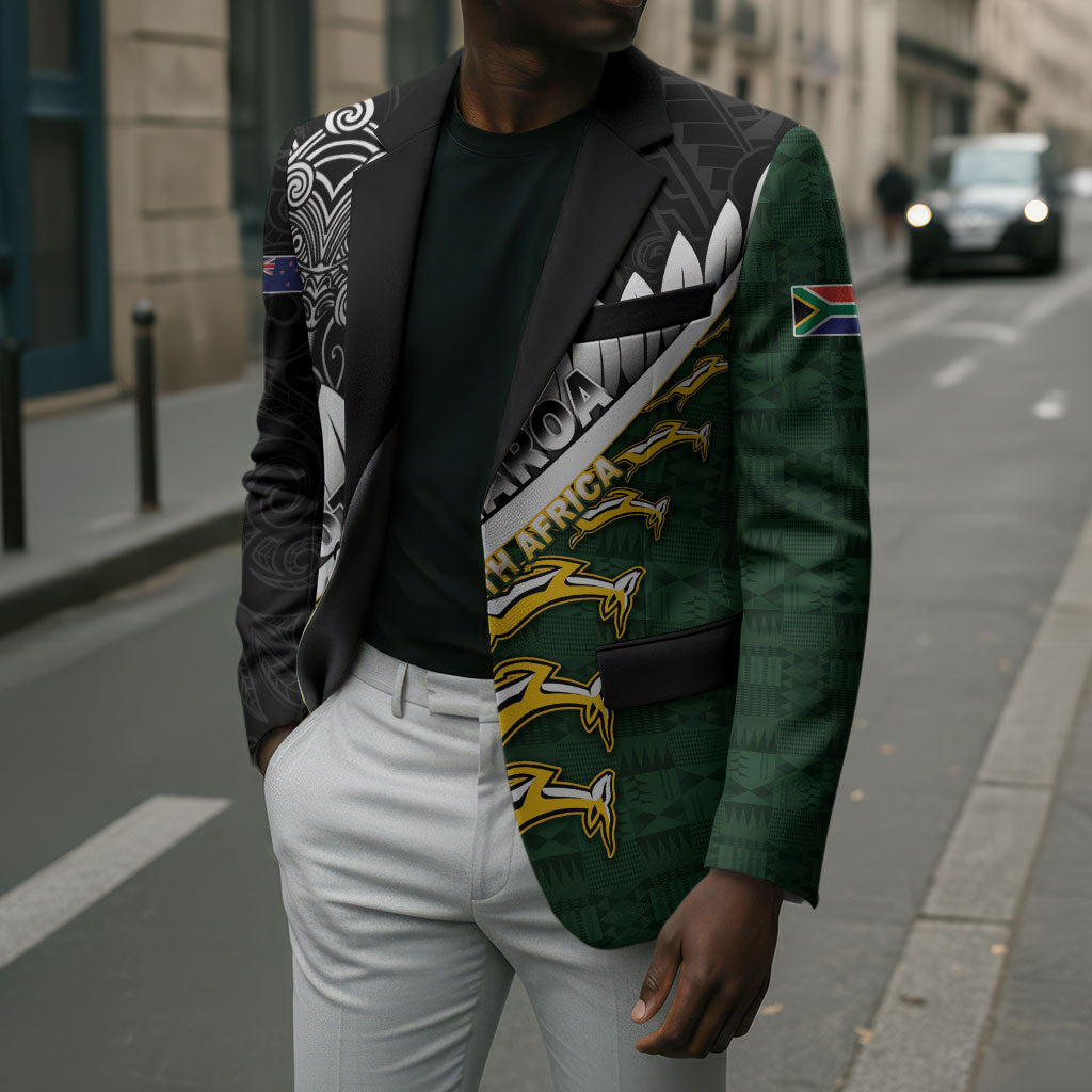 Custom Rugby New Zealand And South Africa Blazer Silver Fern With Springboks