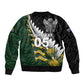Custom Rugby New Zealand And South Africa Bomber Jacket Silver Fern With Springboks