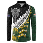 Custom Rugby New Zealand And South Africa Button Sweatshirt Silver Fern With Springboks
