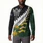 Custom Rugby New Zealand And South Africa Button Sweatshirt Silver Fern With Springboks