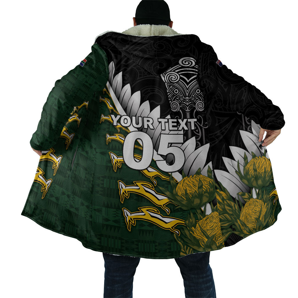 Custom Rugby New Zealand And South Africa Cloak Silver Fern With Springboks