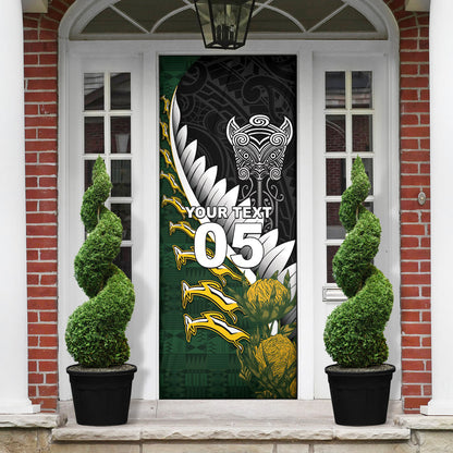 Custom Rugby New Zealand And South Africa Door Cover Silver Fern With Springboks