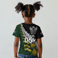 Custom Rugby New Zealand And South Africa Kid T shirt Silver Fern With Springboks