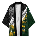Custom Rugby New Zealand And South Africa Kimono Silver Fern With Springboks