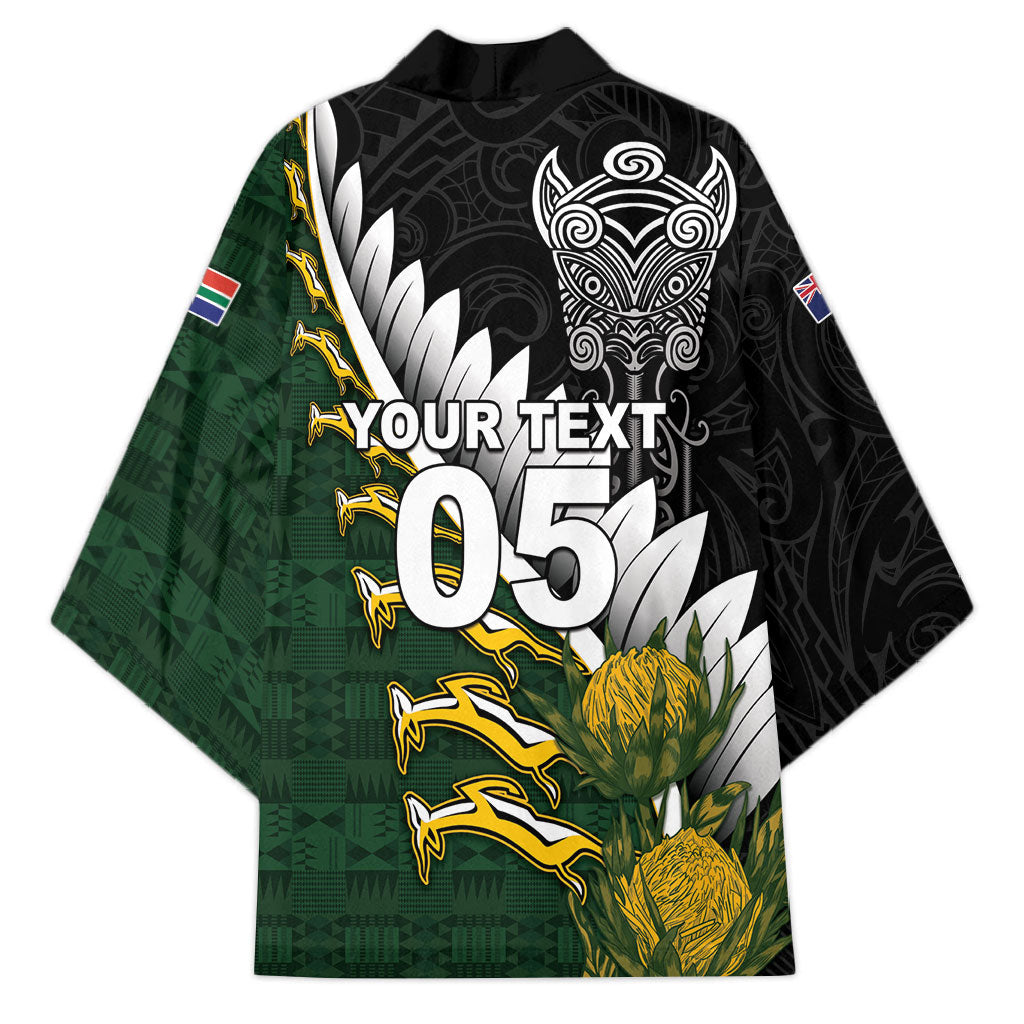 Custom Rugby New Zealand And South Africa Kimono Silver Fern With Springboks