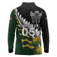 Custom Rugby New Zealand And South Africa Long Sleeve Polo Shirt Silver Fern With Springboks