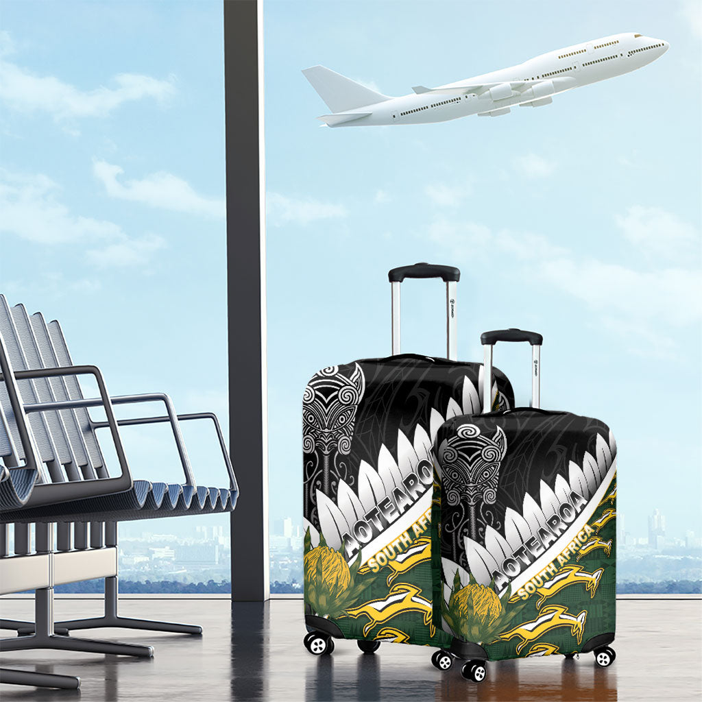 Rugby New Zealand And South Africa Luggage Cover Silver Fern With Springboks