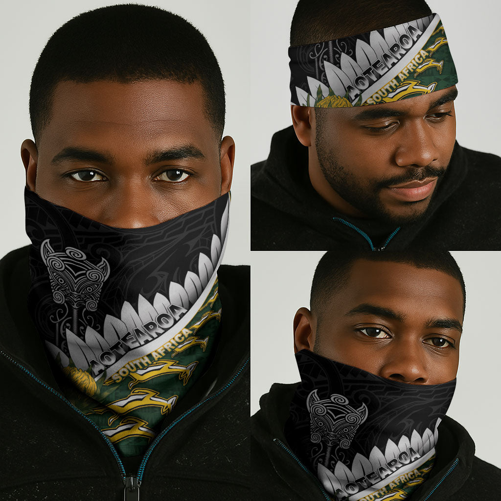 Rugby New Zealand And South Africa Neck Gaiter Silver Fern With Springboks