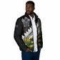Custom Rugby New Zealand And South Africa Padded Jacket Silver Fern With Springboks