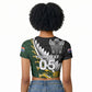 Custom Rugby New Zealand And South Africa Raglan Cropped T shirt Silver Fern With Springboks