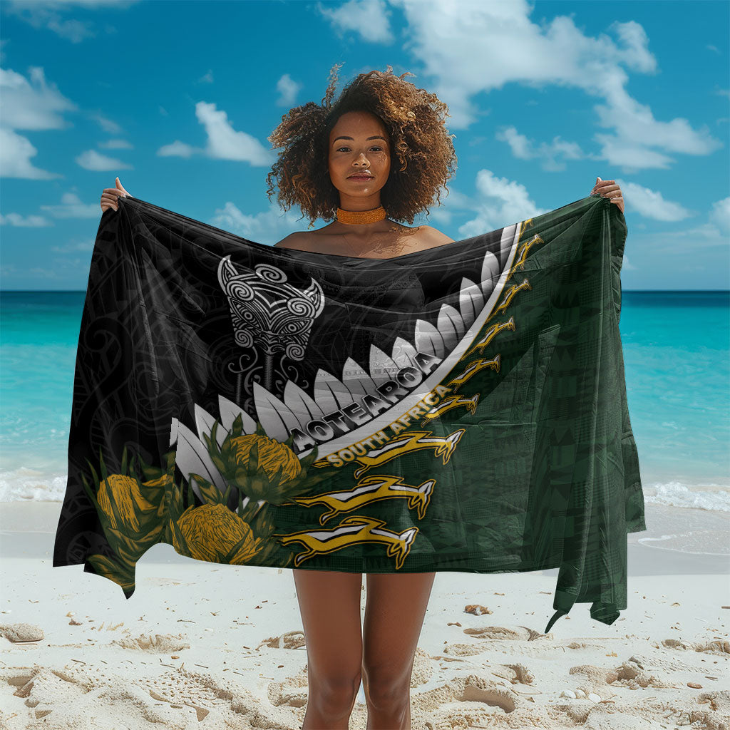 Rugby New Zealand And South Africa Sarong Silver Fern With Springboks