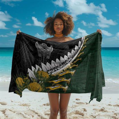 Rugby New Zealand And South Africa Sarong Silver Fern With Springboks