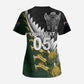Custom Rugby New Zealand And South Africa Scrub Top Silver Fern With Springboks