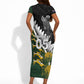 Custom Rugby New Zealand And South Africa Short Sleeve Bodycon Dress Silver Fern With Springboks