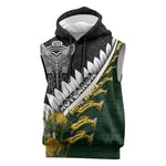 Custom Rugby New Zealand And South Africa Sleeveless Hoodie Silver Fern With Springboks