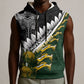 Custom Rugby New Zealand And South Africa Sleeveless Hoodie Silver Fern With Springboks