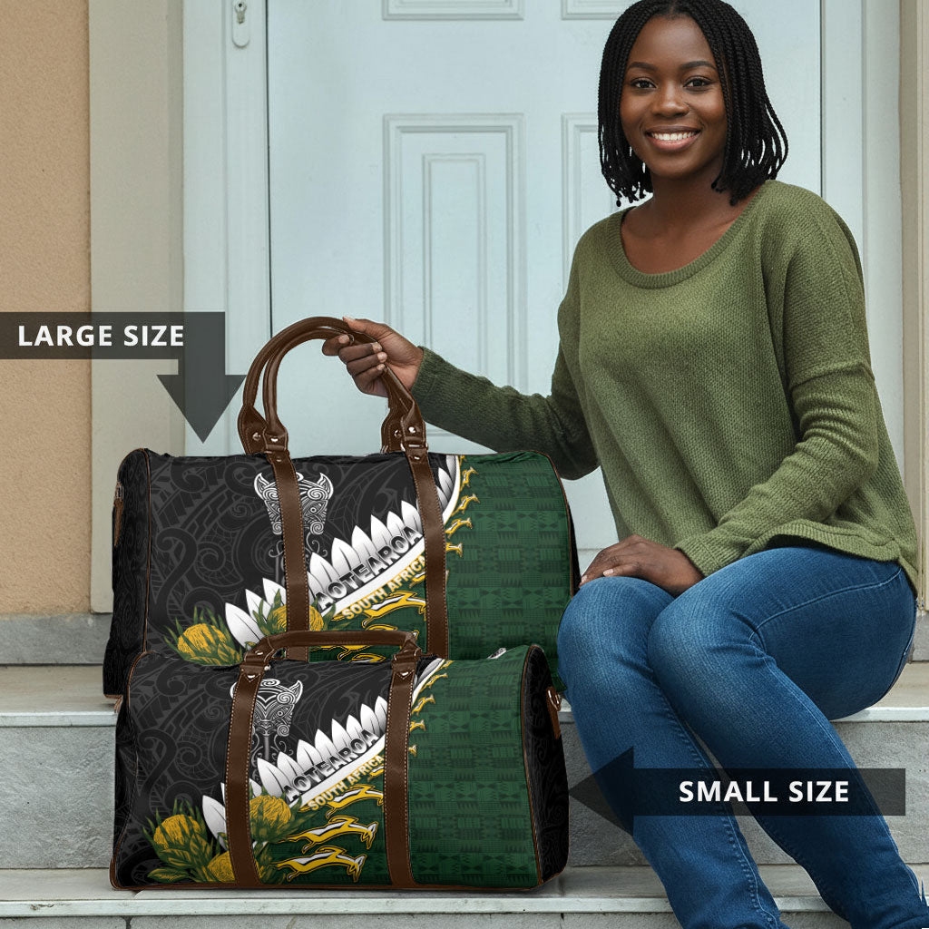 Rugby New Zealand And South Africa Travel Bag Silver Fern With Springboks