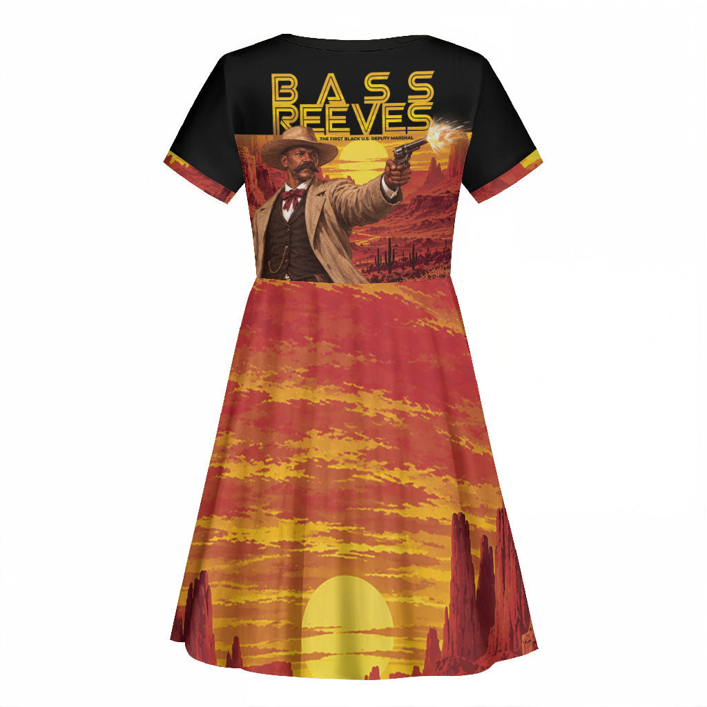 Bass Reeves The Greatest Frontier Hero Kid Short Sleeve Dress