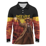 Bass Reeves The Greatest Frontier Hero Long Sleeve Polo Shirt