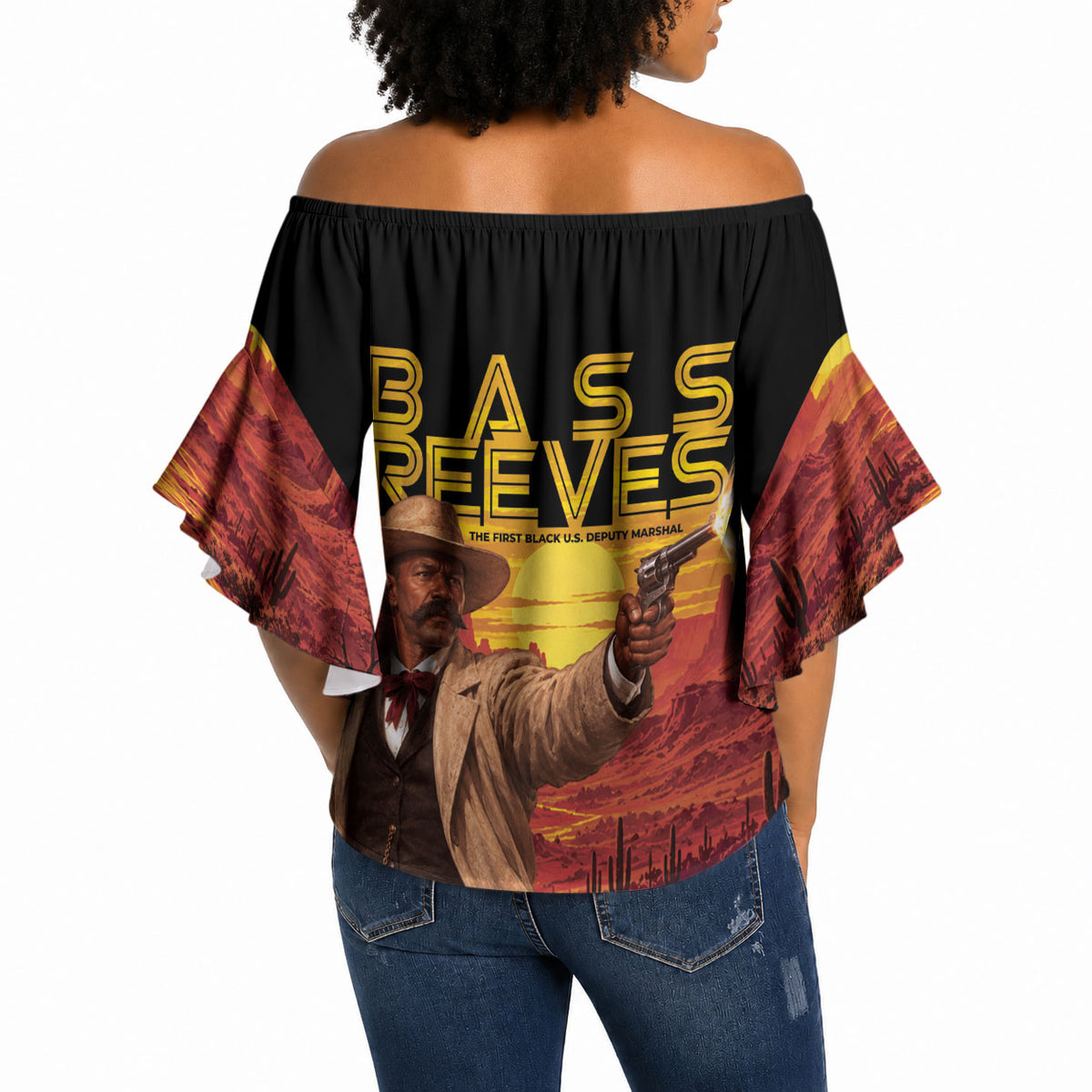 Bass Reeves The Greatest Frontier Hero Off Shoulder Wrap Waist Top