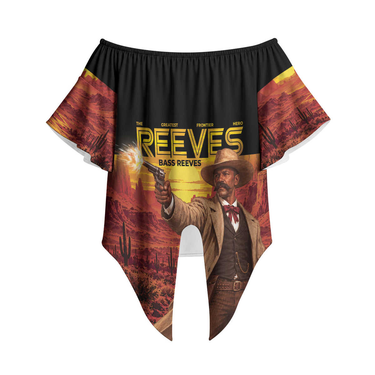 Bass Reeves The Greatest Frontier Hero Off Shoulder Wrap Waist Top