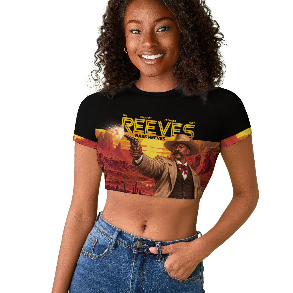 Bass Reeves The Greatest Frontier Hero Raglan Cropped T shirt