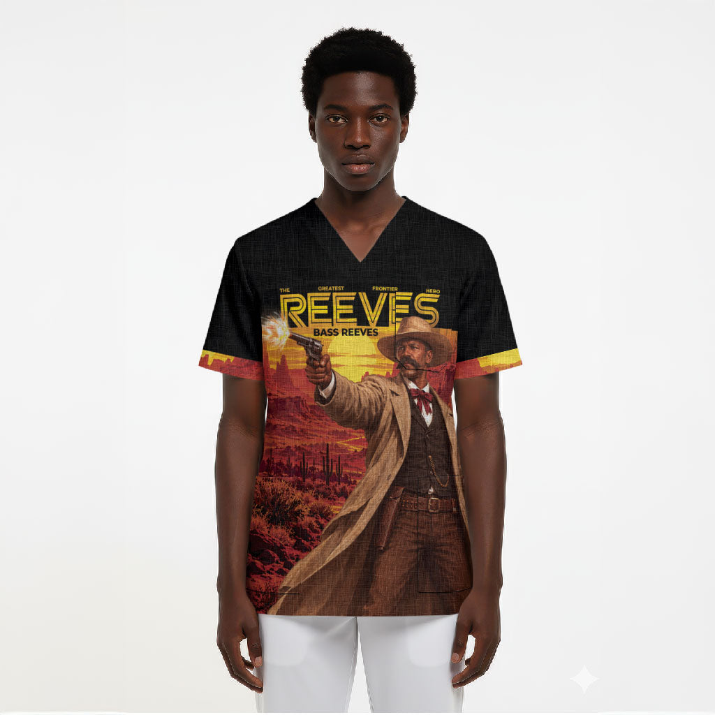 Bass Reeves The Greatest Frontier Hero Scrub Top