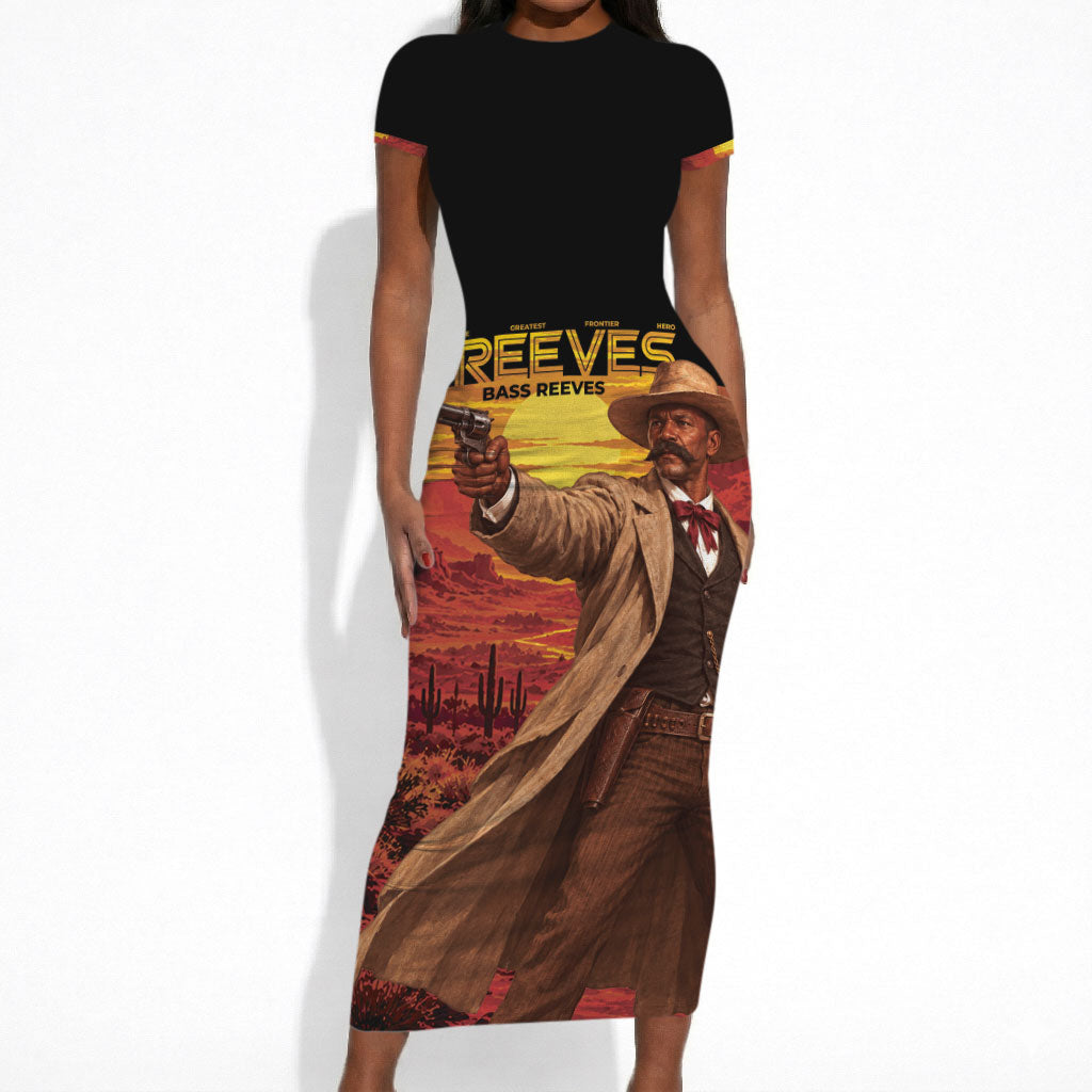 Bass Reeves The Greatest Frontier Hero Short Sleeve Bodycon Dress