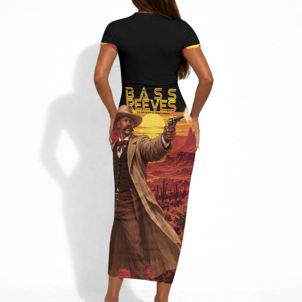Bass Reeves The Greatest Frontier Hero Short Sleeve Bodycon Dress
