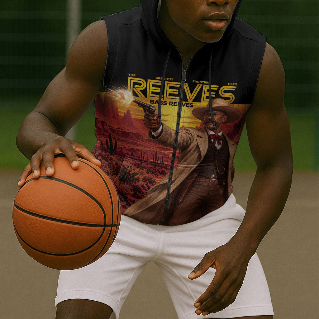 Bass Reeves The Greatest Frontier Hero Sleeveless Zip Hoodie