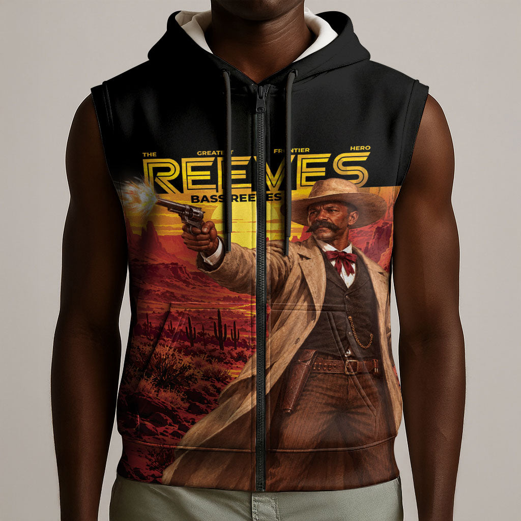 Bass Reeves The Greatest Frontier Hero Sleeveless Zip Hoodie