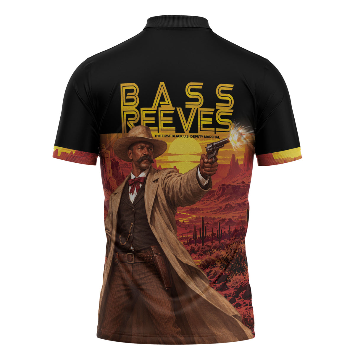 Bass Reeves The Greatest Frontier Hero Zipper Polo Shirt