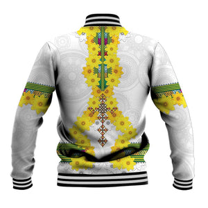 Enkutatash Ethiopia New Year Baseball Jacket Tilet Pattern With Adey Abeba Flowers LT05