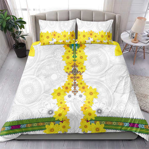 Enkutatash Ethiopia New Year Bedding Set Tilet Pattern With Adey Abeba Flowers