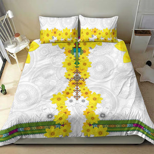 Enkutatash Ethiopia New Year Bedding Set Tilet Pattern With Adey Abeba Flowers