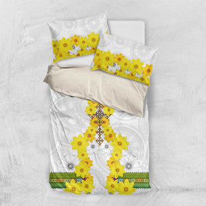 Enkutatash Ethiopia New Year Bedding Set Tilet Pattern With Adey Abeba Flowers