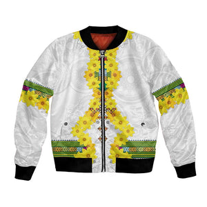 Enkutatash Ethiopia New Year Bomber Jacket Tilet Pattern With Adey Abeba Flowers