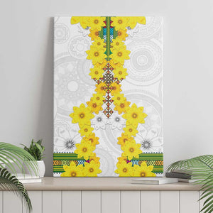 Enkutatash Ethiopia New Year Canvas Wall Art Tilet Pattern With Adey Abeba Flowers