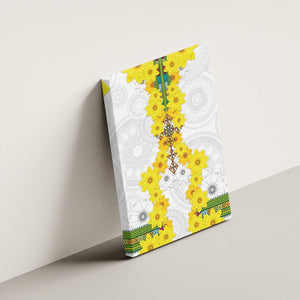 Enkutatash Ethiopia New Year Canvas Wall Art Tilet Pattern With Adey Abeba Flowers