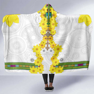 Enkutatash Ethiopia New Year Hooded Blanket Tilet Pattern With Adey Abeba Flowers