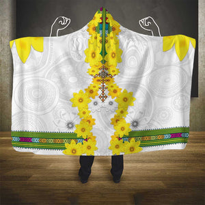 Enkutatash Ethiopia New Year Hooded Blanket Tilet Pattern With Adey Abeba Flowers