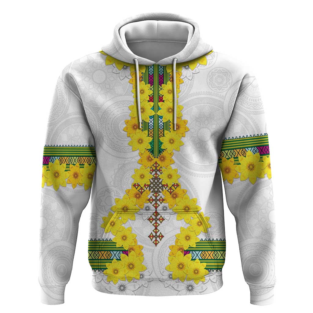 Enkutatash Ethiopia New Year Hoodie Tilet Pattern With Adey Abeba Flowers