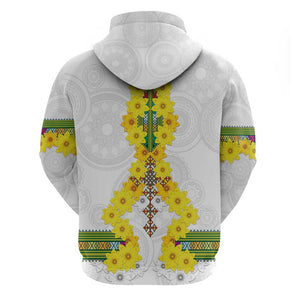 Enkutatash Ethiopia New Year Hoodie Tilet Pattern With Adey Abeba Flowers