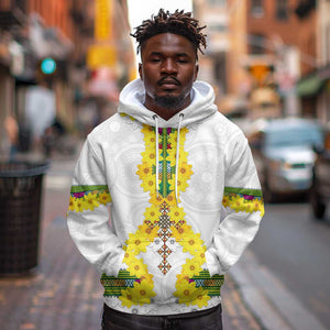 Enkutatash Ethiopia New Year Hoodie Tilet Pattern With Adey Abeba Flowers