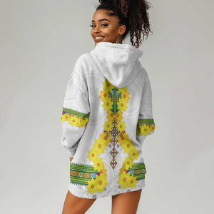 Enkutatash Ethiopia New Year Hoodie Dress Tilet Pattern With Adey Abeba Flowers