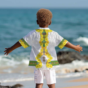 Enkutatash Ethiopia New Year Kid Hawaiian Shirt Tilet Pattern With Adey Abeba Flowers