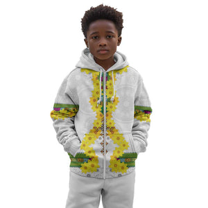 Enkutatash Ethiopia New Year Kid Hoodie Tilet Pattern With Adey Abeba Flowers